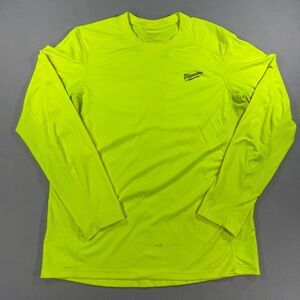 Milwaukee WORKSKIN Long Sleeve Shirt Mens Large Hi-Vis Yellow Base Layer